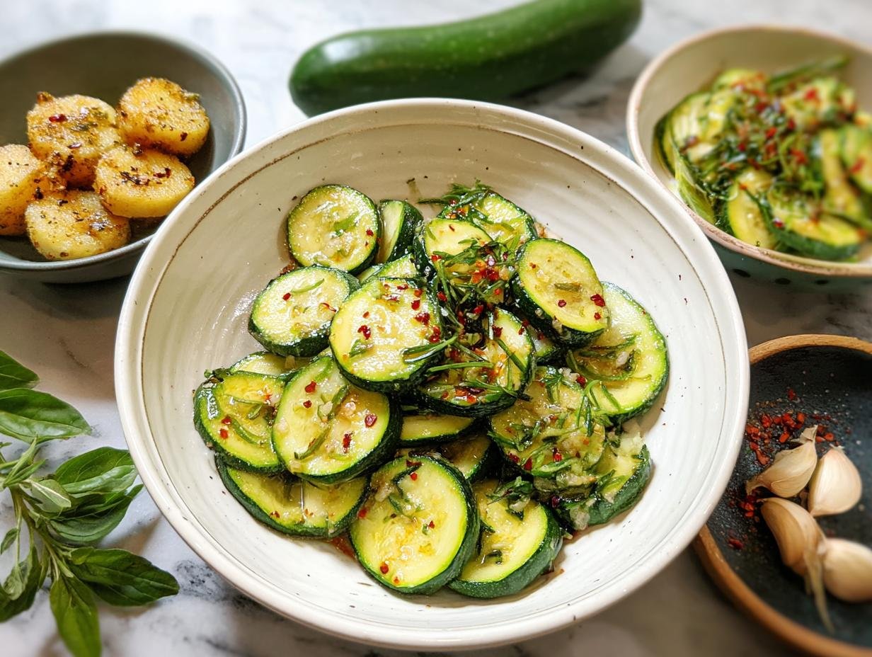 Low Carb Zucchini: Amazing 5-Minute Sauté - Close-up of sautéed zucchini with garlic and herbs