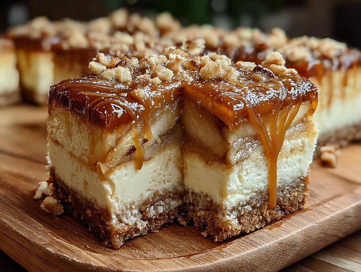 Caramel Apple Cheesecake Bars: Amazing Fall Dessert - Caramel Apple Cheesecake Bars - additional detail