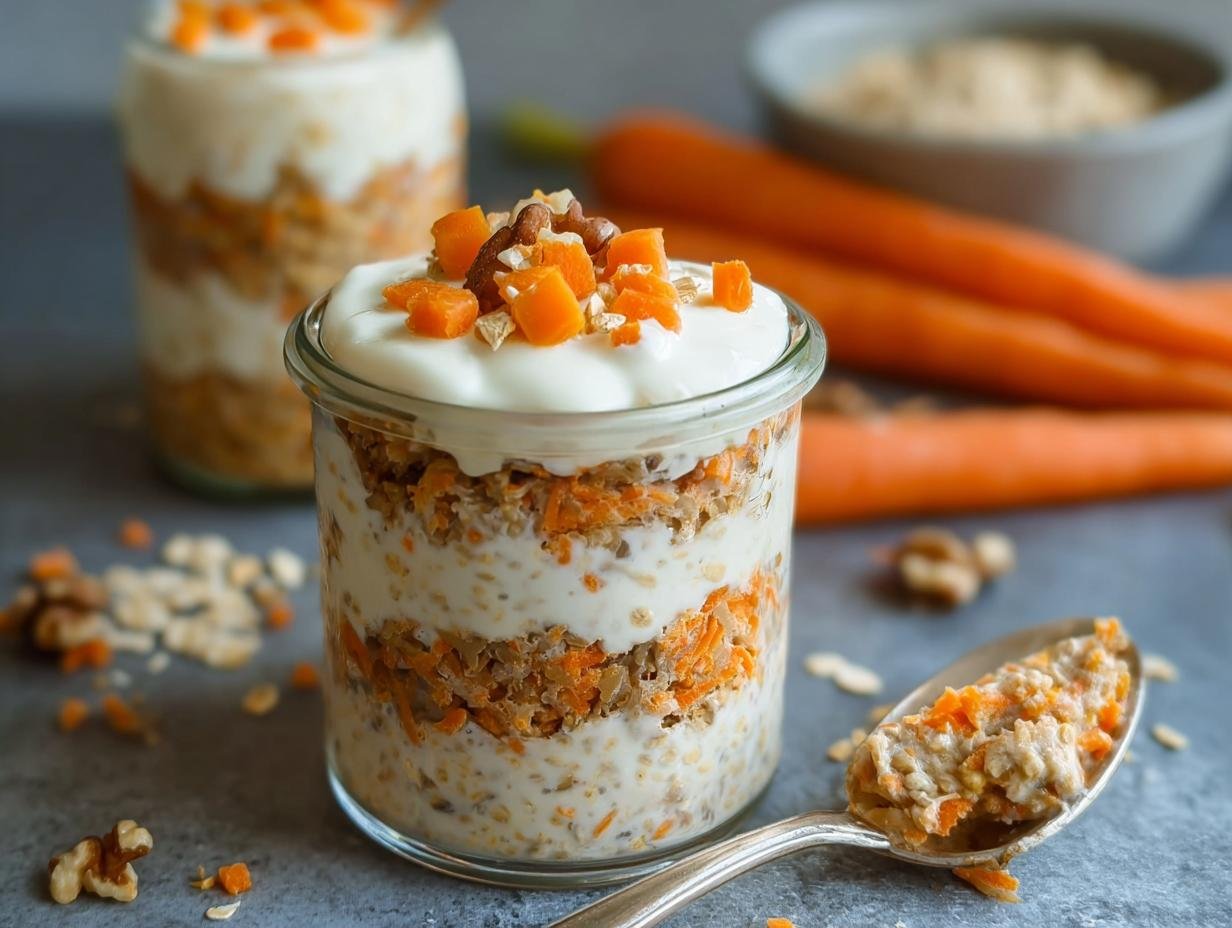 Amazing Carrot Cake Overnight Oats Recipe - Carrot Cake Overnight Oats - main visual representation