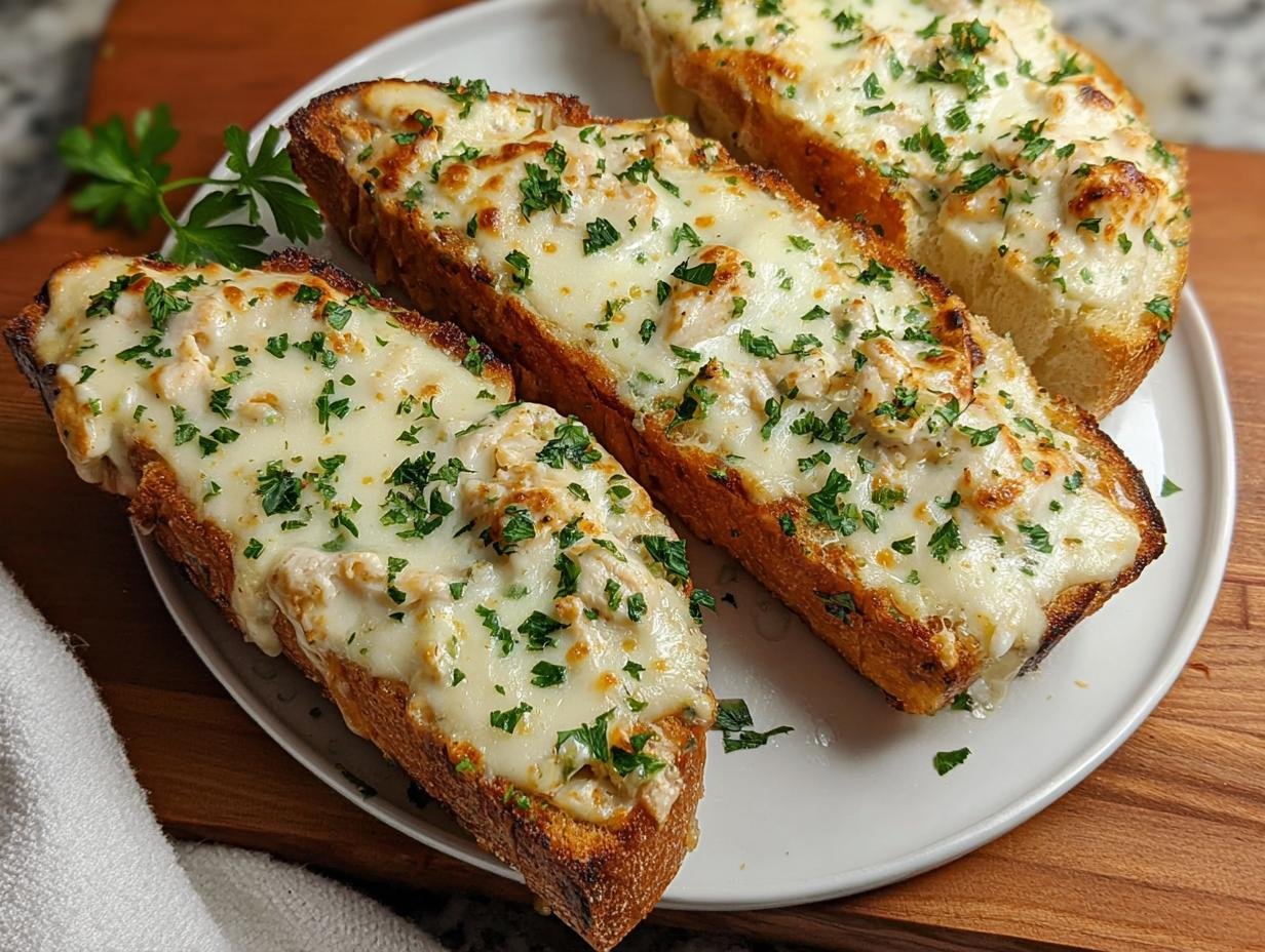 Amazing Chicken Alfredo Garlic Bread 1 - Chicken Alfredo Garlic Bread - additional detail