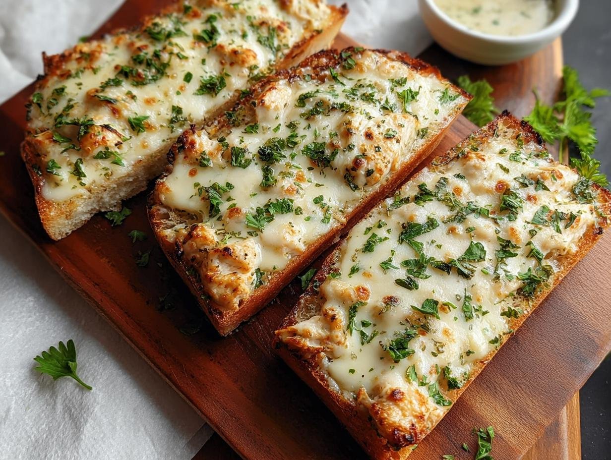 Amazing Chicken Alfredo Garlic Bread 1 - Chicken Alfredo Garlic Bread - additional detail