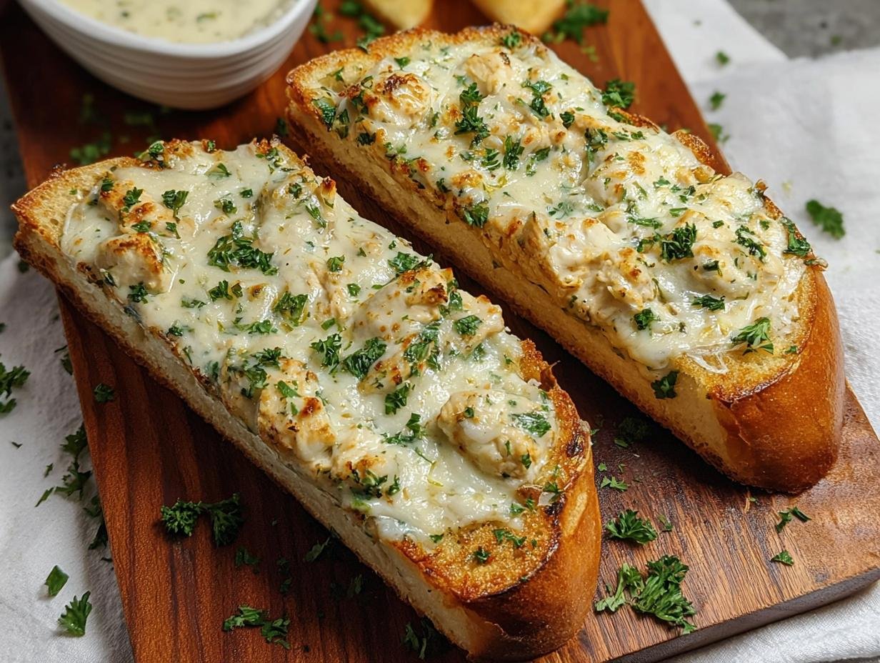 Amazing Chicken Alfredo Garlic Bread 1