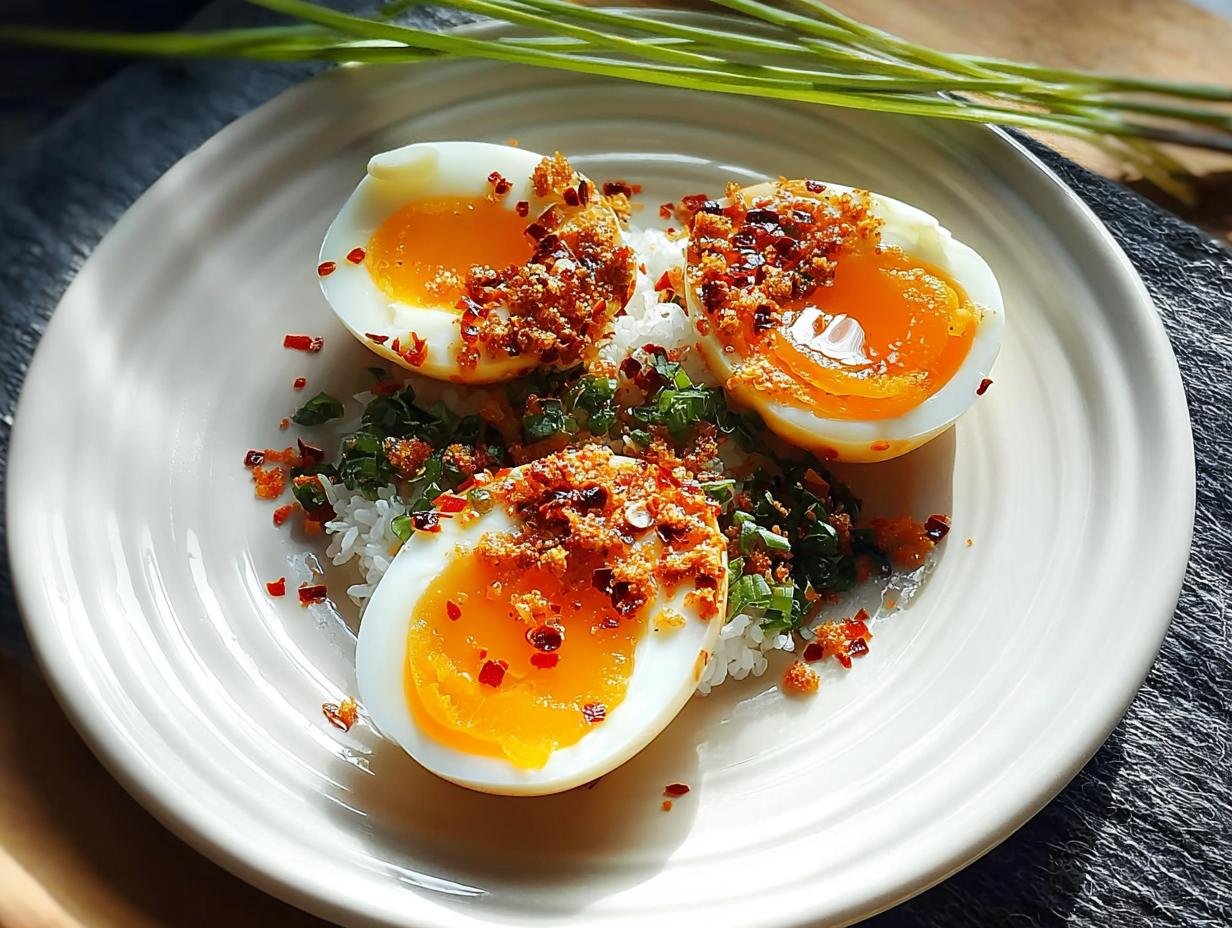 Chili Oil Eggs: 2 Minute Flavor Bomb - Chili Oil Eggs - additional detail