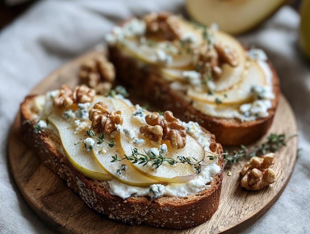 Pear Gorgonzola Cheese Toasted: Heavenly Bites - Pear Gorgonzola Cheese Toasted - additional detail