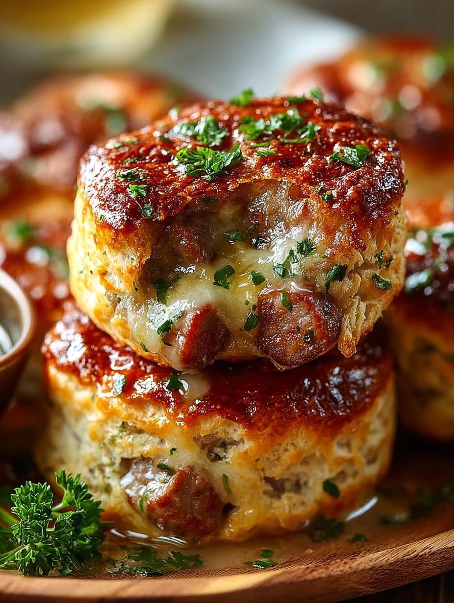 Irresistible Beef Sausage Cheese Butter biscuits fresh from the oven on a cooling rack