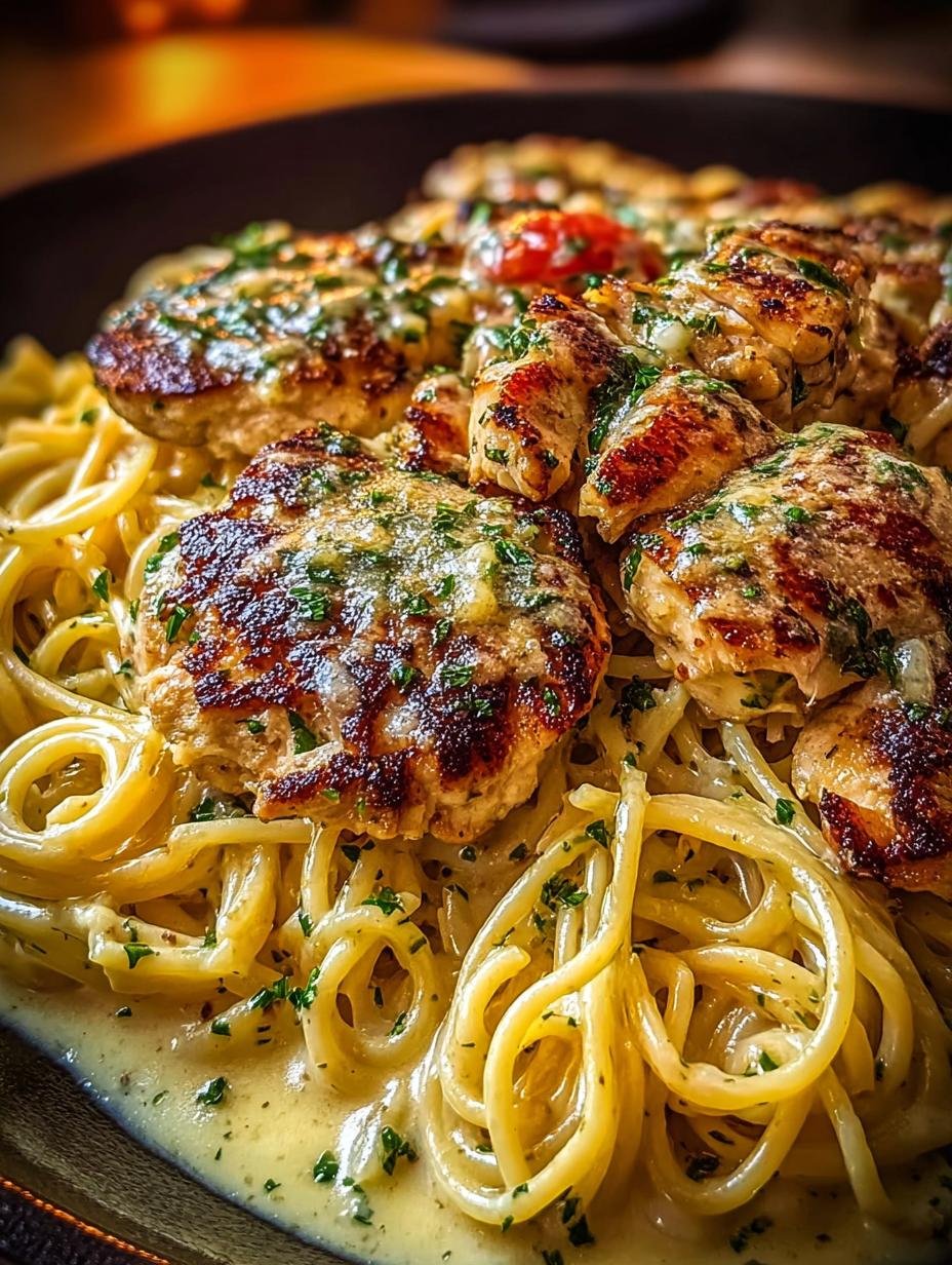 Garlic Butter Chicken Spaghetti
