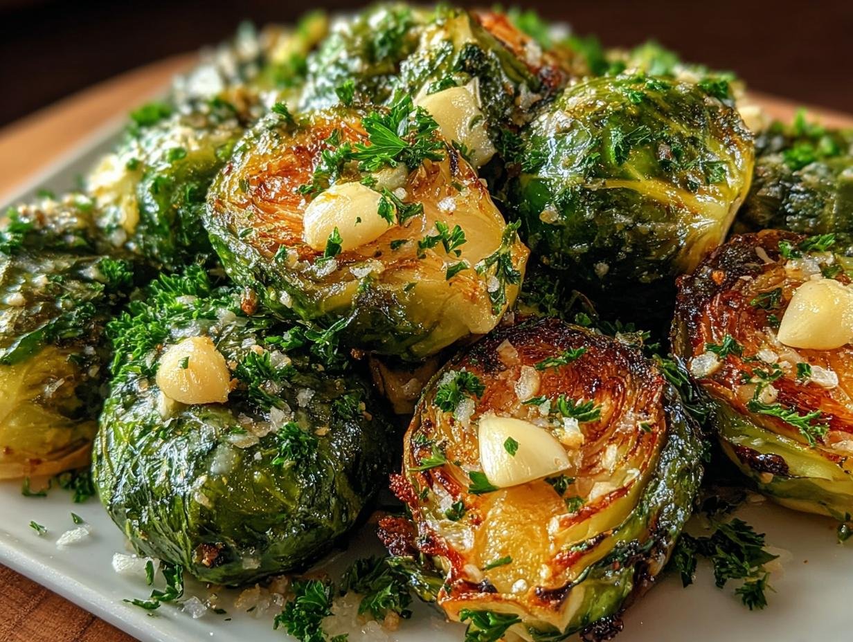 Garlic Butter Roasted Brussels