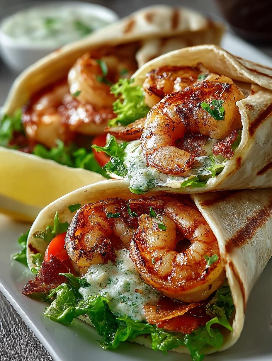 Delicious Grilled Shrimp Caesar Wraps for Quick Lunch - Grilled Shrimp Caesar Wraps - additional detail