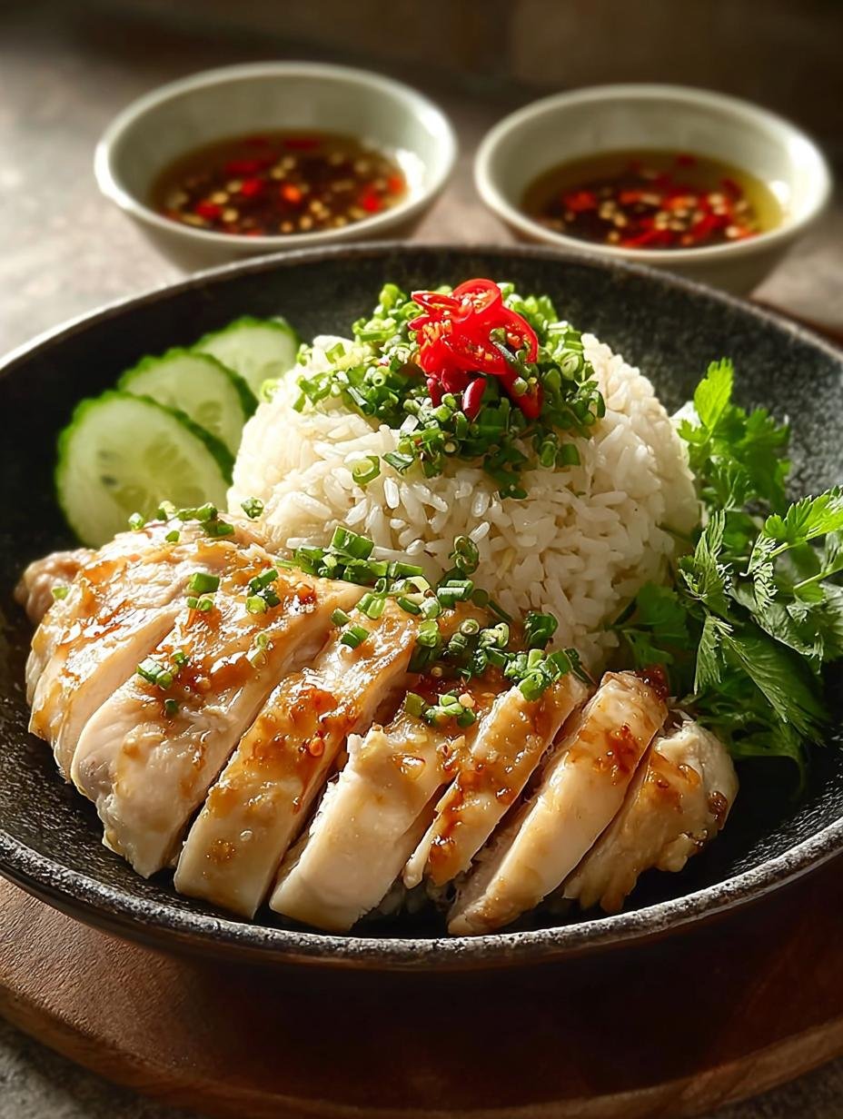 Irresistible Hainanese Chicken Rice with Juicy Thighs - Hainanese Chicken Rice with - additional detail