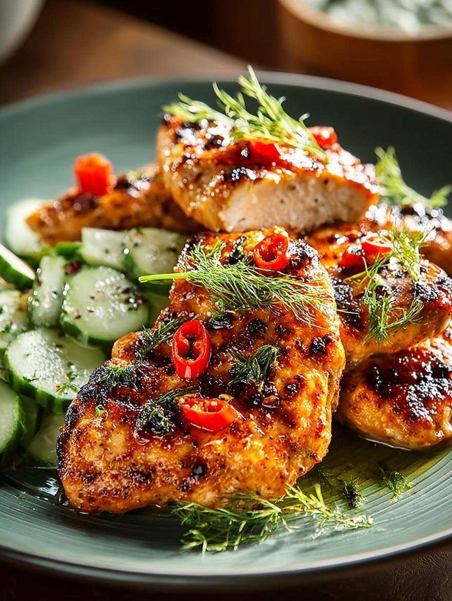 Delicious Spicy Mediterranean Chicken with Creamy Salad - Spicy Mediterranean Chicken with - additional detail