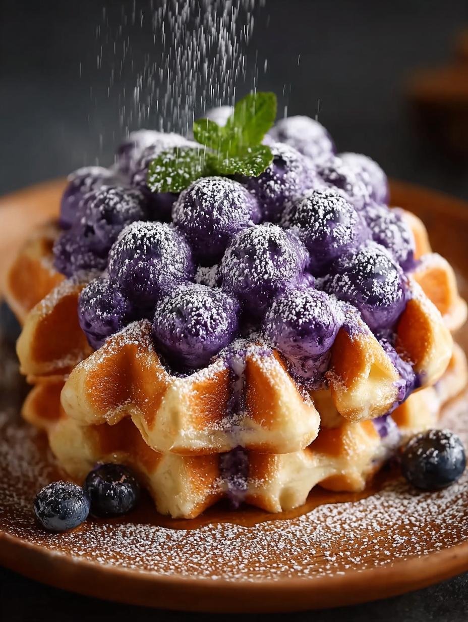 Crave-Ready Ube Mochi Waffles for a Sweet Morning Treat - Ube Mochi Waffles - additional detail
