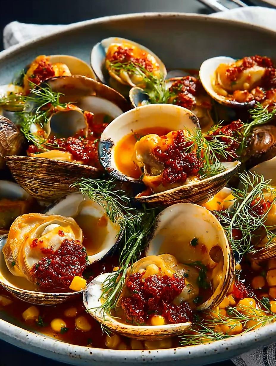 Clams with Nduja Corn