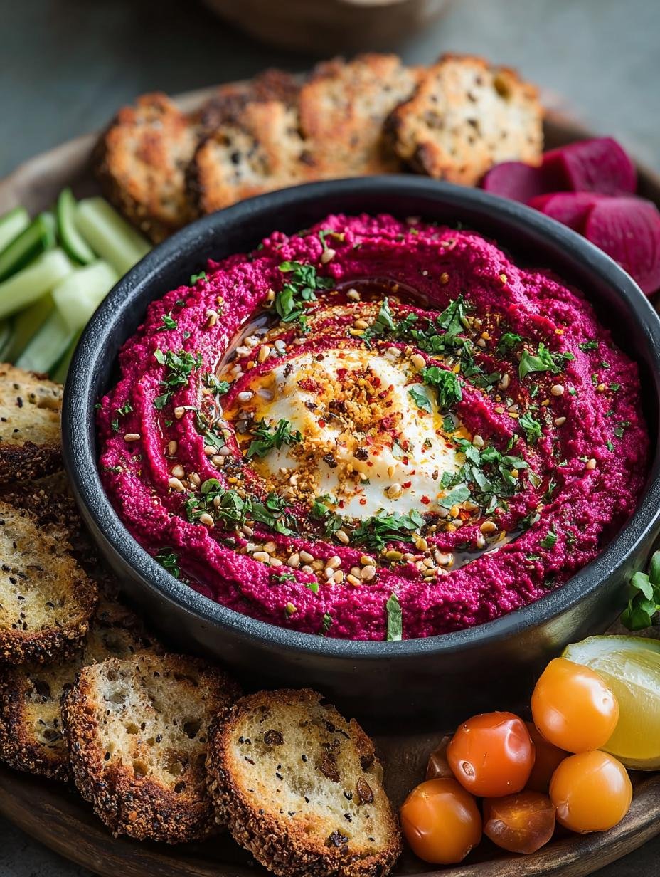 Delicious Beet Hummus Platter to Delight Your Guests