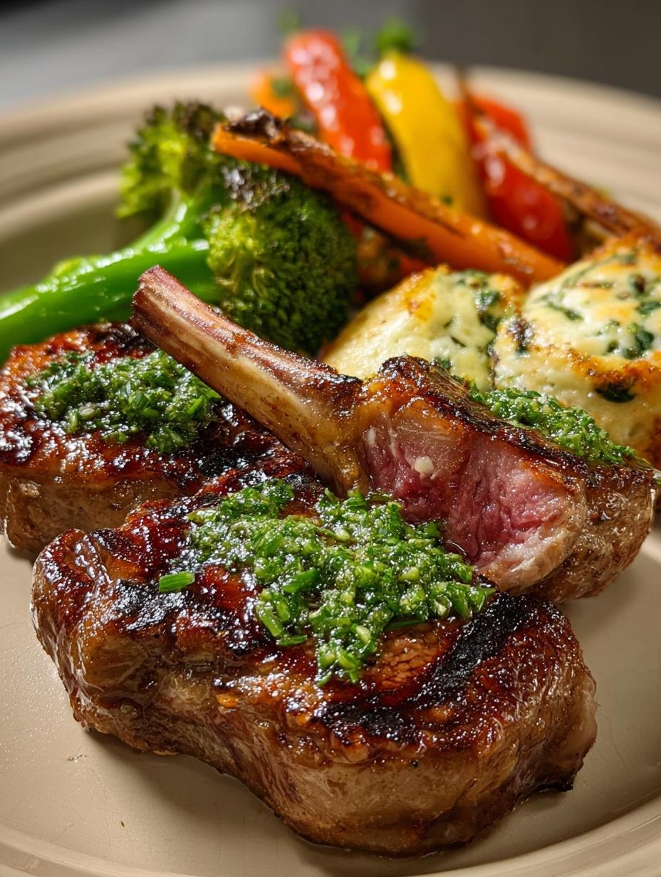 Broiled Lamb Chops with Roasted Potatoes and Broccoli Delight - Broiled Lamb Chops with - main visual representation
