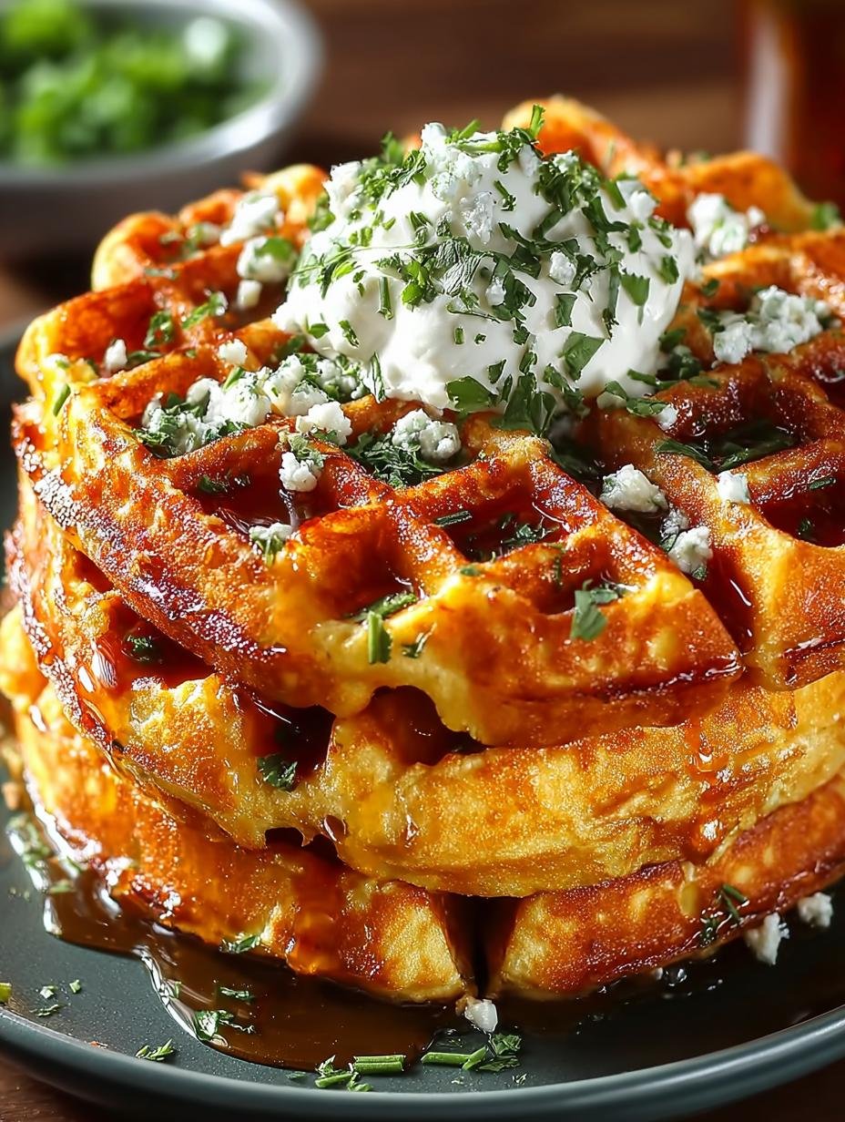 Delicious Cheddar Jalapeno Cornbread Waffles Recipe - Cheddar Jalapeno Cornbread Waffles - main visual representation