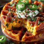 Cheddar Jalapeno Cornbread Waffles