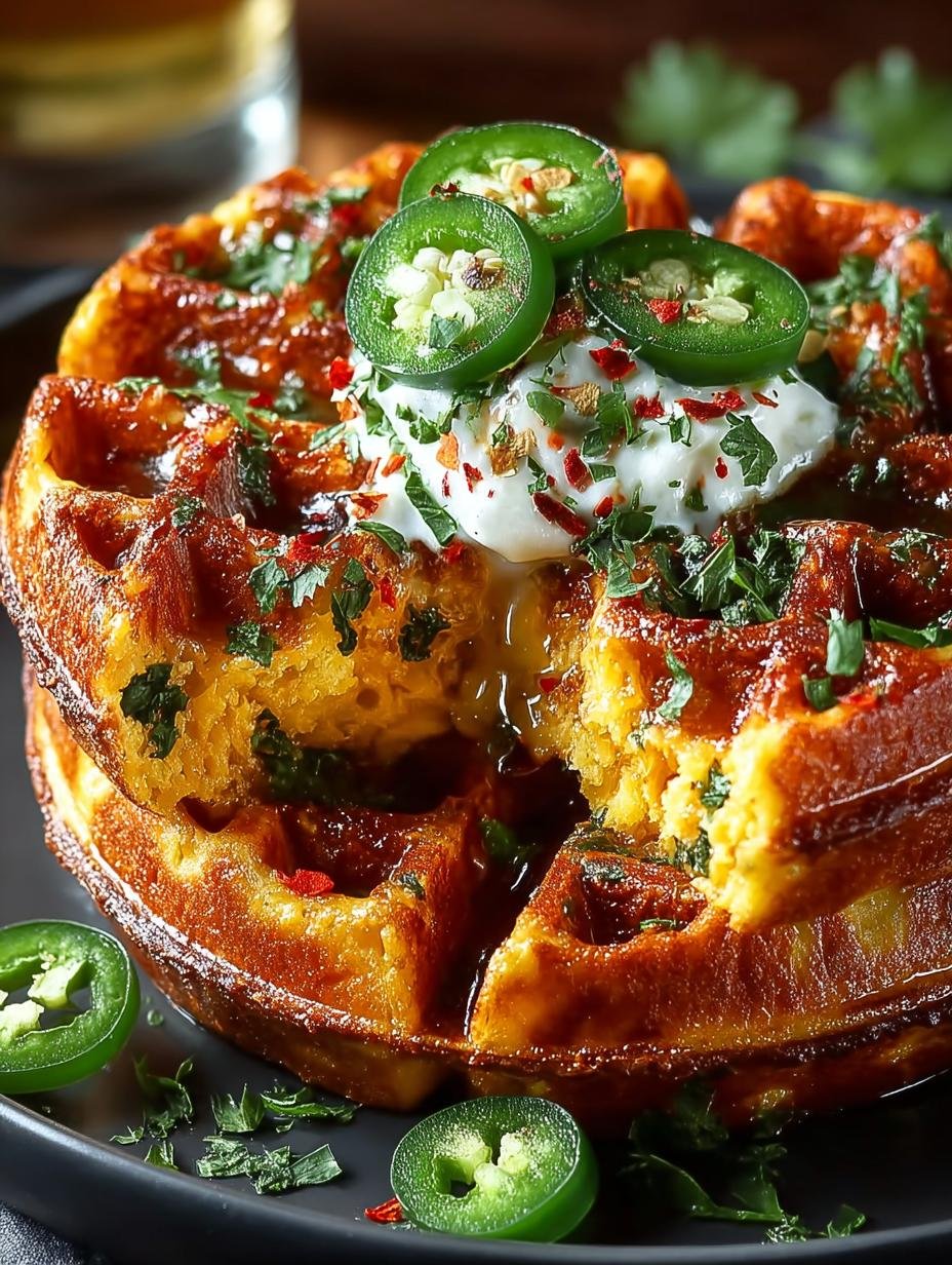 Delicious Cheddar Jalapeno Cornbread Waffles Recipe
