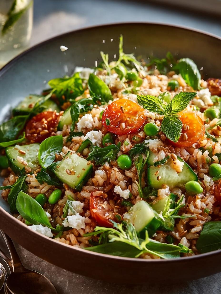 Crispy Rice Salad with Lemon Tahini Dressing for Fresh Flavor - Crispy Rice Salad with - main visual representation