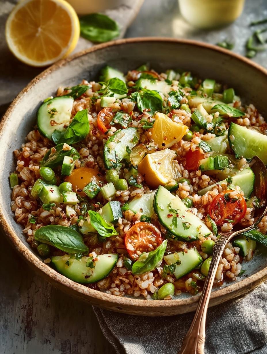 Crispy Rice Salad with Lemon Tahini Dressing for Fresh Flavor - Crispy Rice Salad with - additional detail