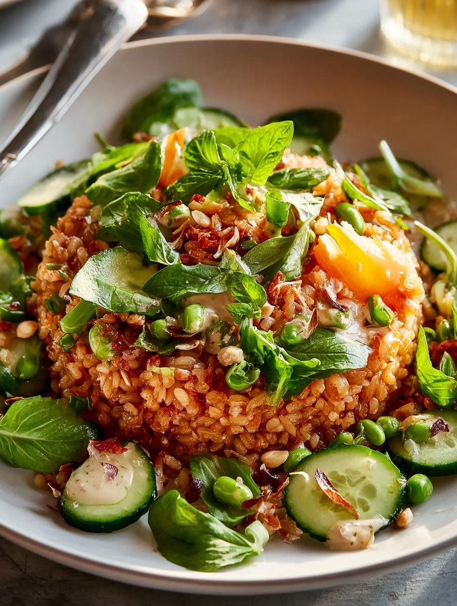 Crispy Rice Salad with Lemon Tahini Dressing for Fresh Flavor