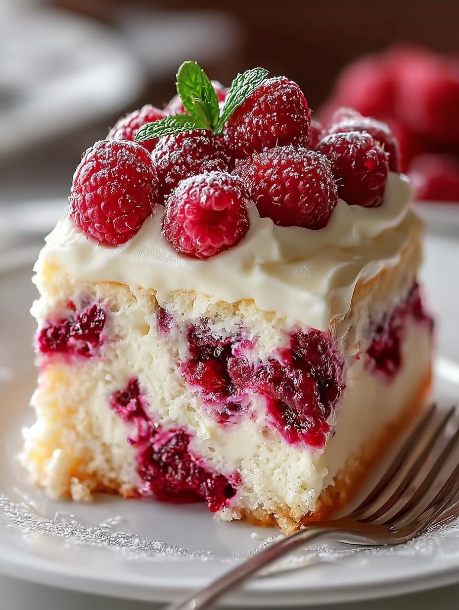 Decadent White Chocolate Raspberry Poke Cake You'll Adore - Decadent White Chocolate Raspberry - additional detail