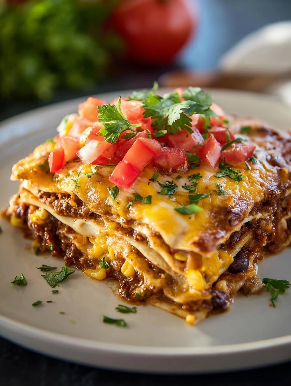 Delicious Mexican Lasagna with 7 Flavorful Layers - Mexican Lasagna - main visual representation