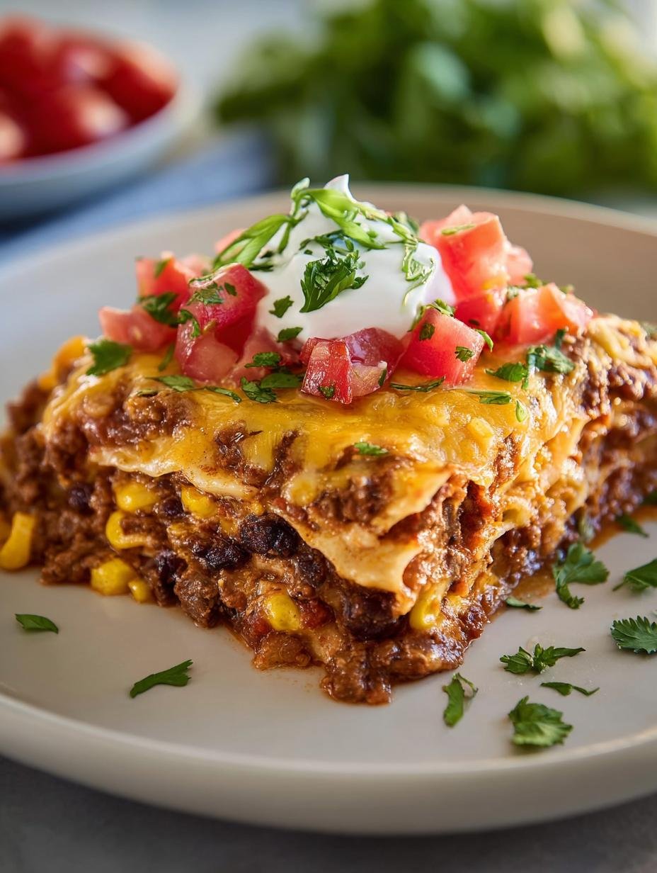 Delicious Mexican Lasagna with 7 Flavorful Layers - Mexican Lasagna - additional detail