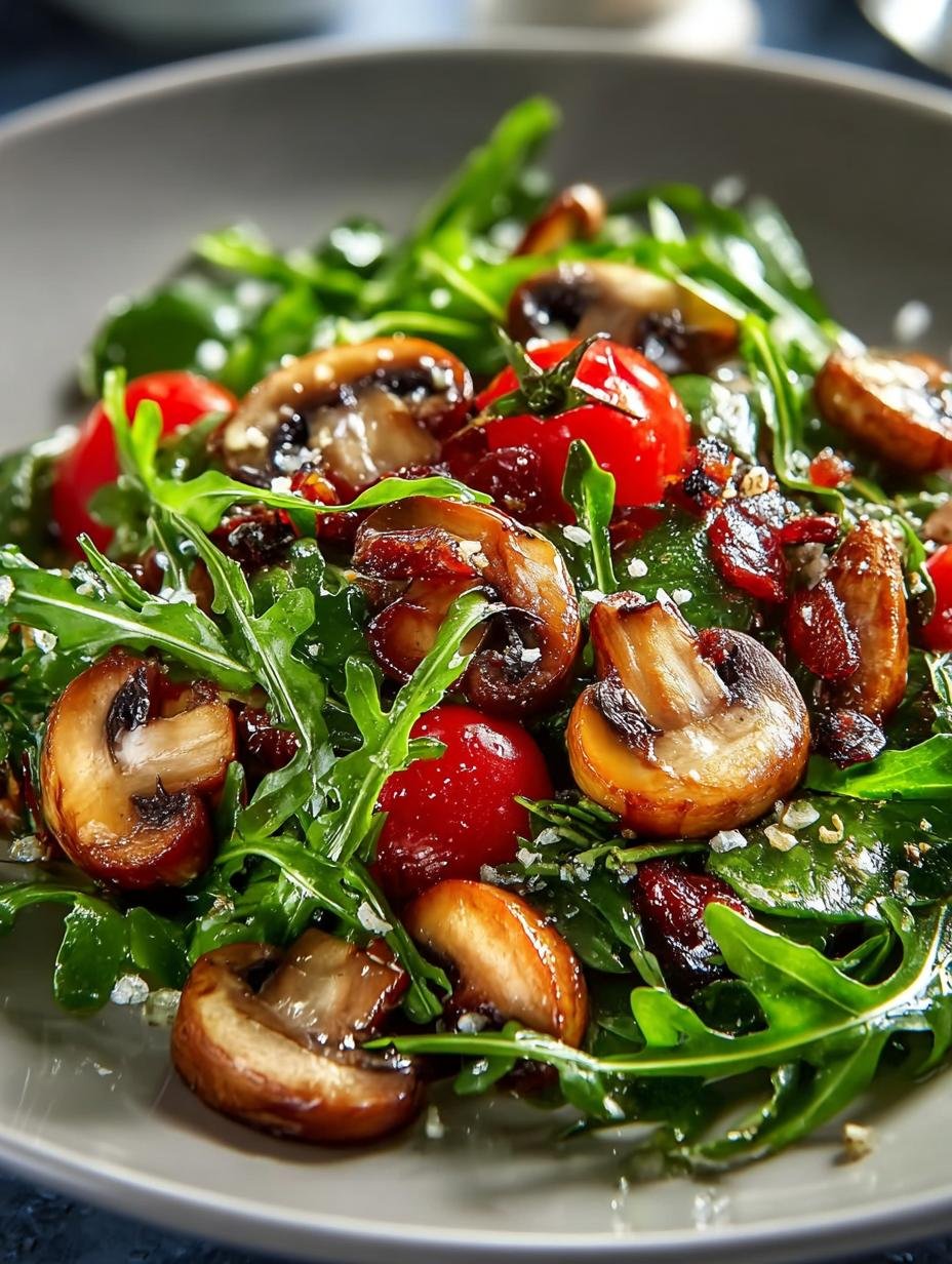 Mouthwatering Mushroom Arugula Warm Salad in 20 Minutes - Mouthwatering Mushroom Arugula Warm - main visual representation