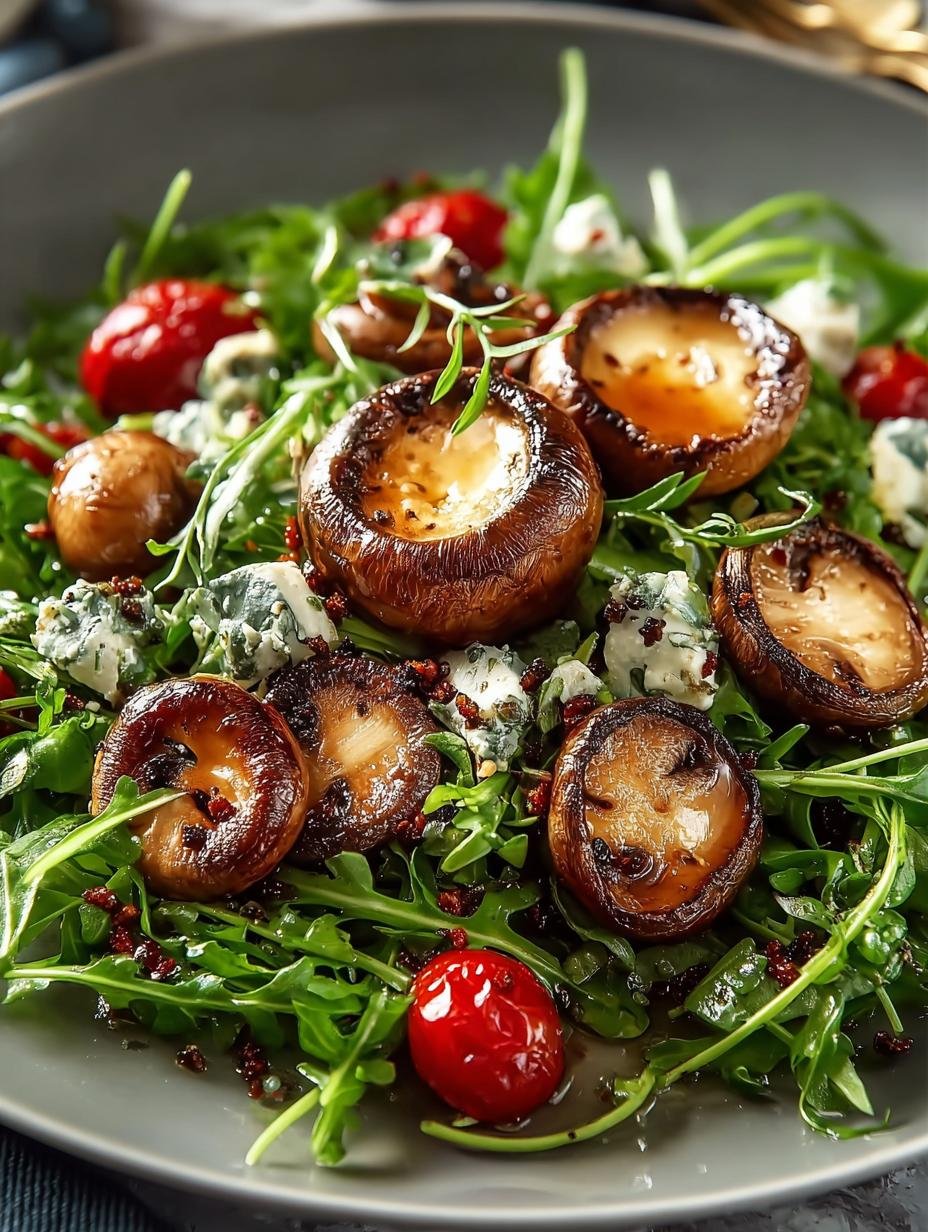 Mouthwatering Mushroom Arugula Warm Salad in 20 Minutes