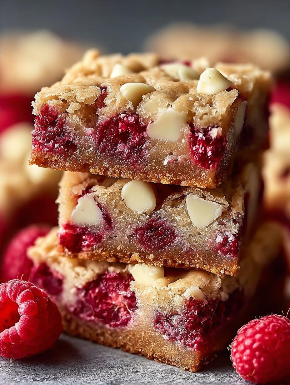 Raspberry White Chocolate Blondies: 16 Joyful Squares - Raspberry White Chocolate Blondies - additional detail