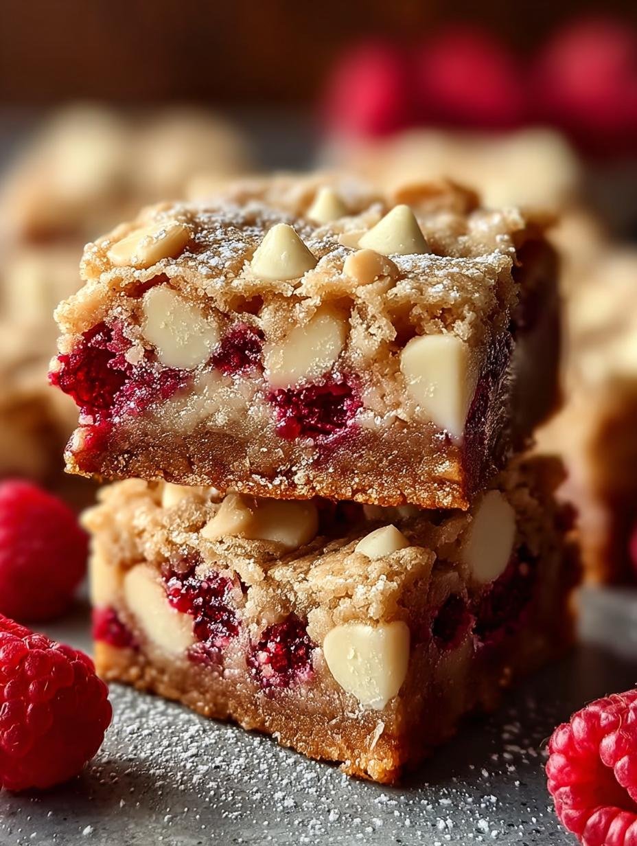 Raspberry White Chocolate Blondies: 16 Joyful Squares