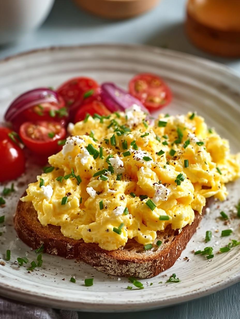 Scrambled Eggs with Fresh Corn, Goat Cheese & Tomatoes - Scrambled Eggs with Fresh - main visual representation