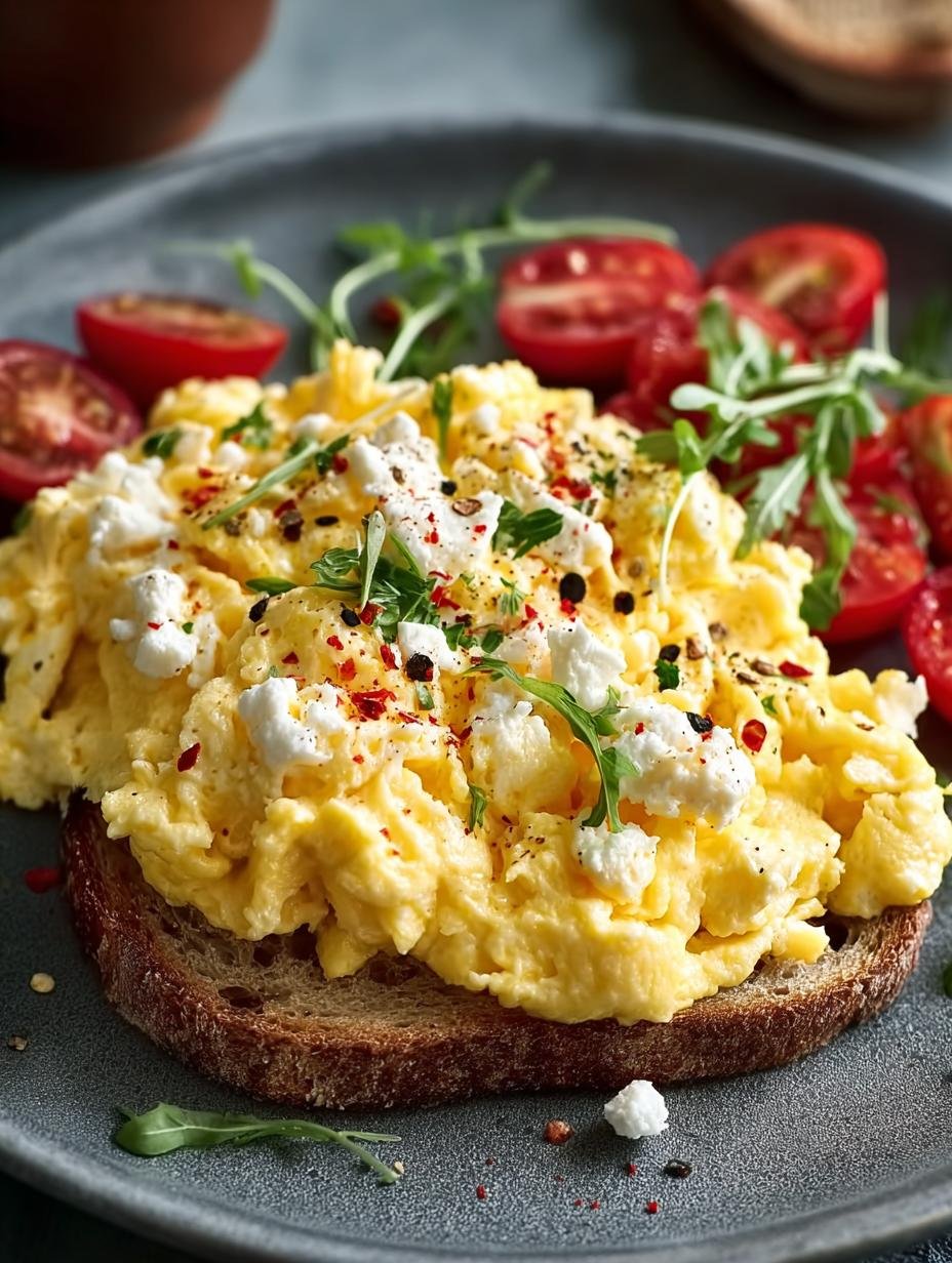 Scrambled Eggs with Fresh Corn, Goat Cheese & Tomatoes