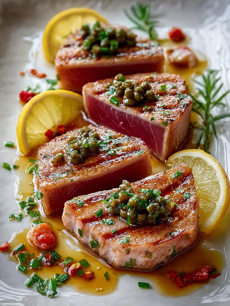 Seared Tuna Steaks with Lemon Butter: A Gourmet Delight - Seared Tuna Steaks with - additional detail