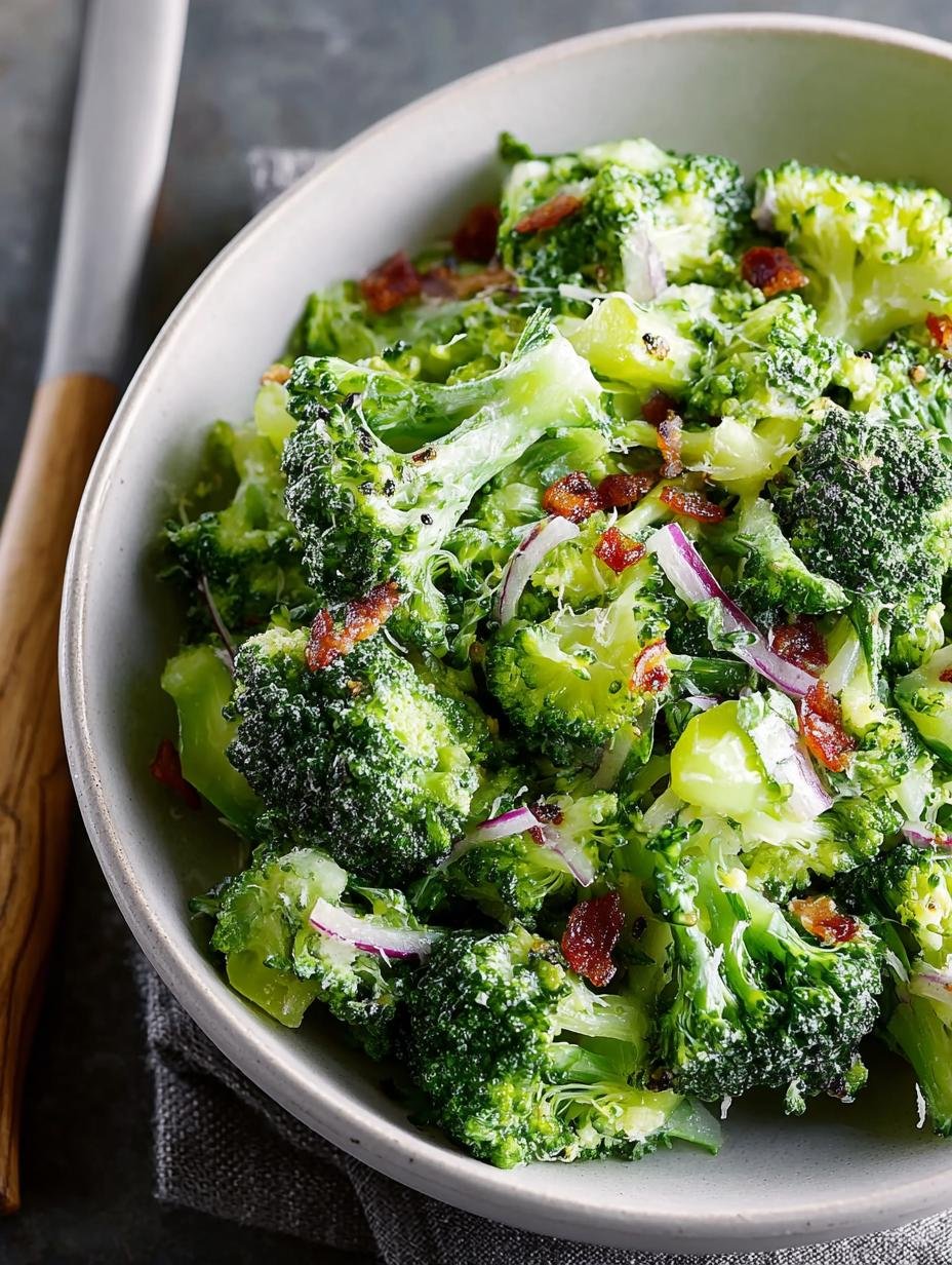 Delicious Shaved Broccoli Salad with Creamy Twist