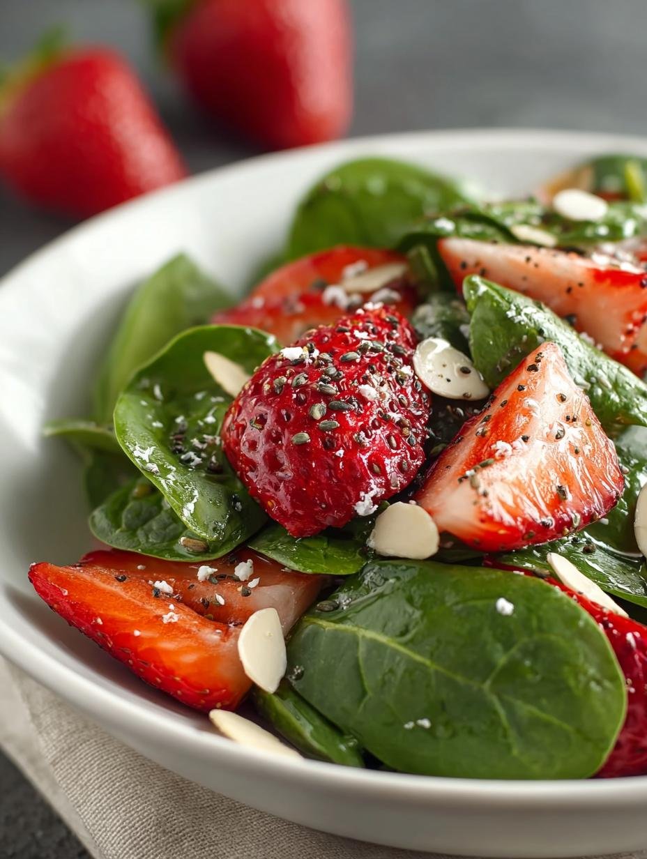 Delicious Strawberry Spinach Salad with Sweet Dressing - Strawberry Spinach Salad - additional detail