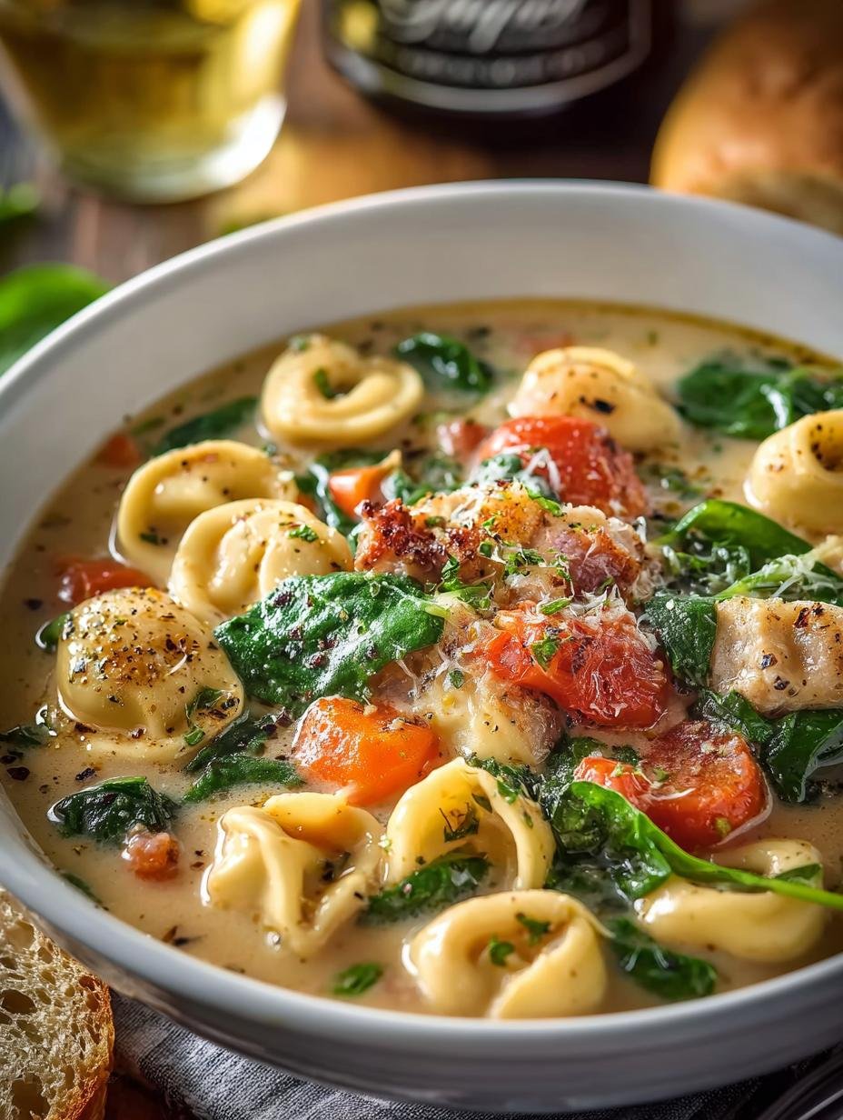 Tortellini Soup with Italian Sausage and Kale Delight