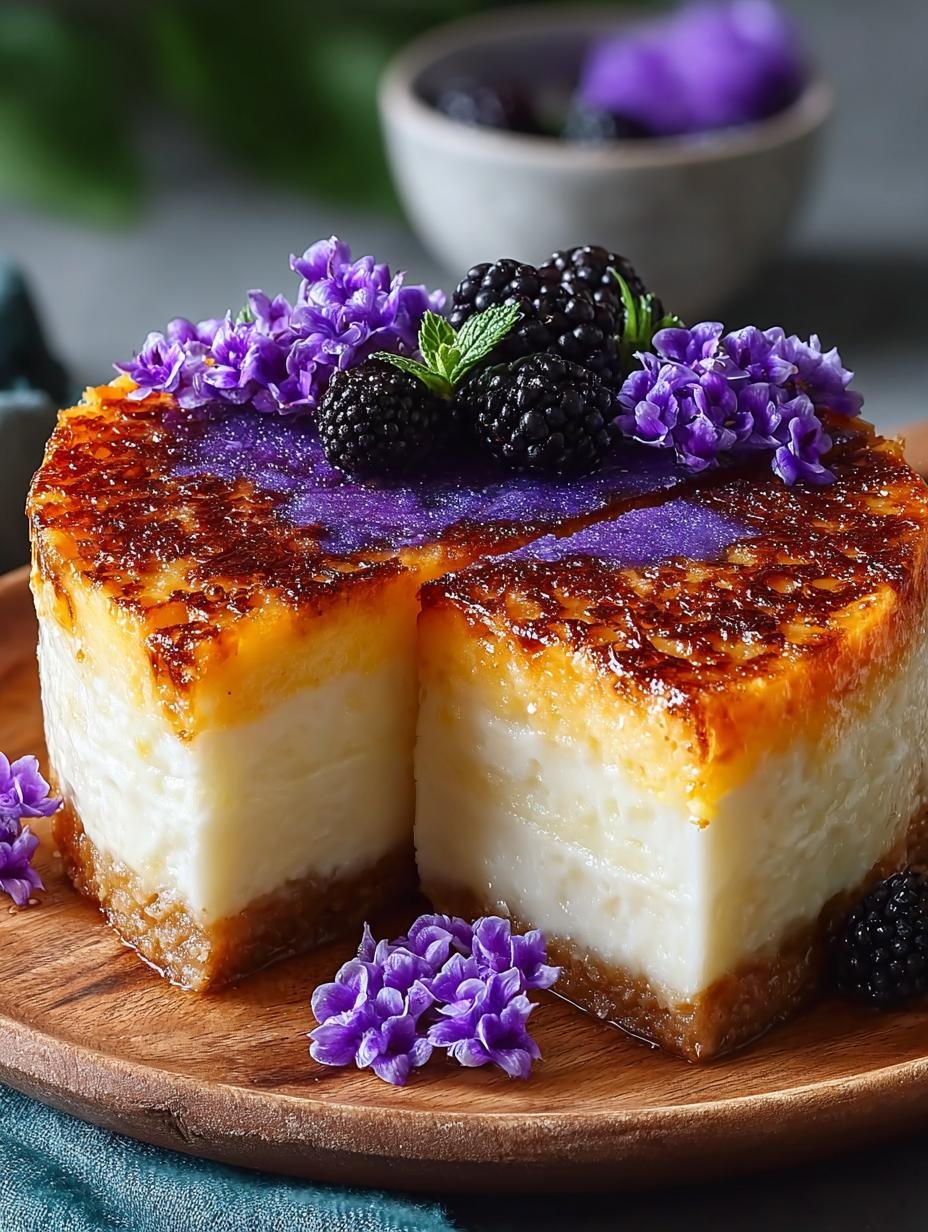 Ube Cassava Cake with Macapuno: A Tropical Delight - Ube Cassava Cake with - main visual representation