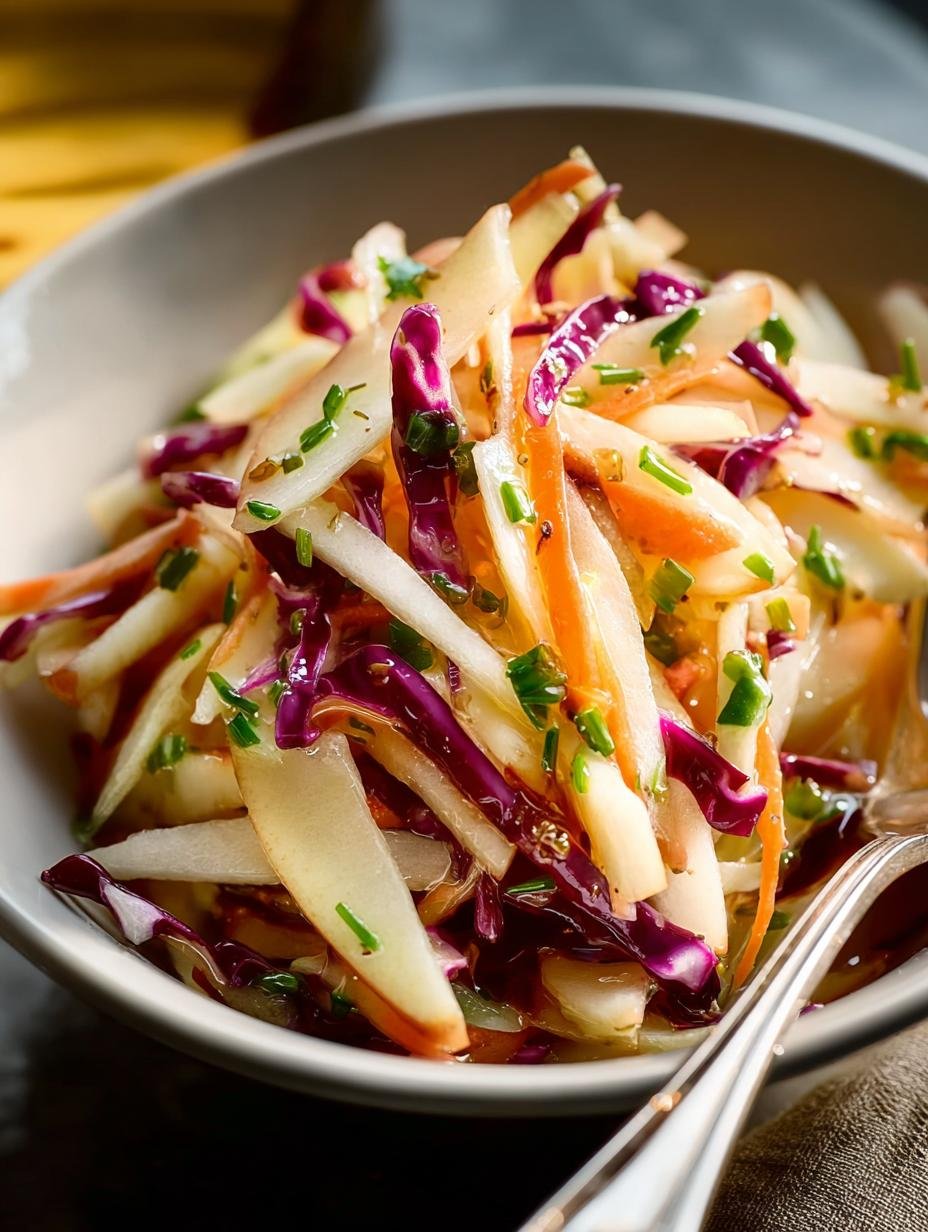 Apple Pear Slaw with Caramel Cider Vinaigrette Magic