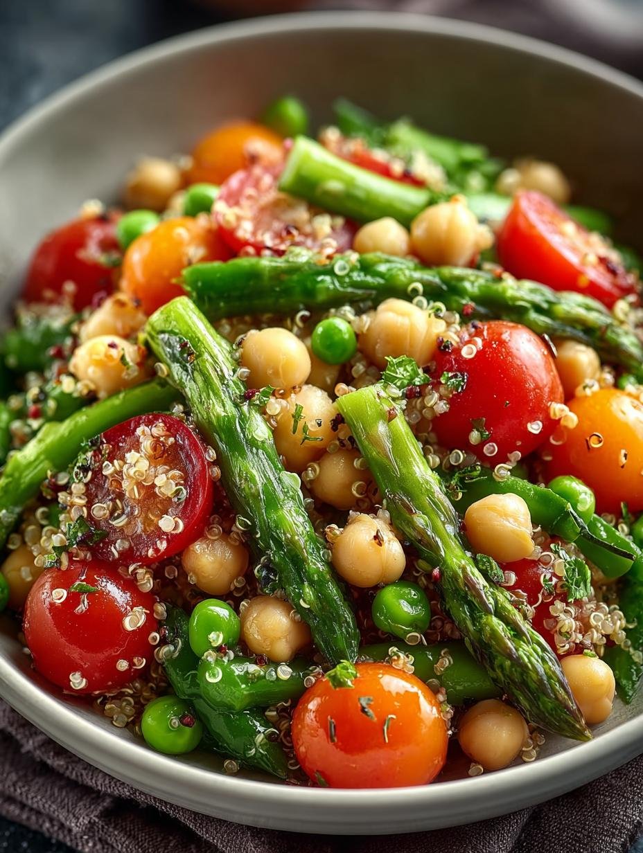 Refreshing Asparagus Chickpea Quinoa Salad Recipe for You - Asparagus Chickpea Quinoa Salad - main visual representation
