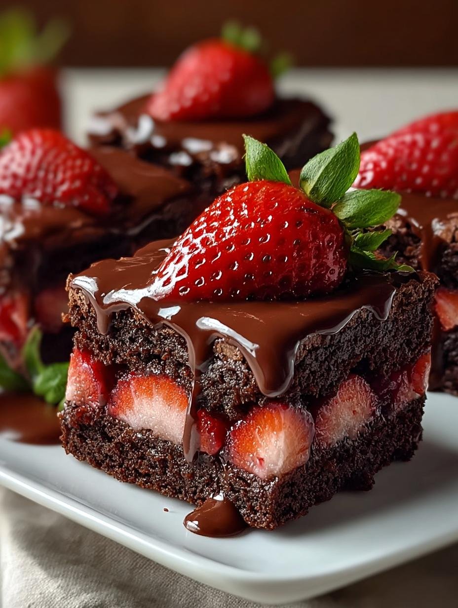 Chocolate Covered Strawberry Brownies: 12 Irresistible Bites - Chocolate Covered Strawberry Brownies - main visual representation