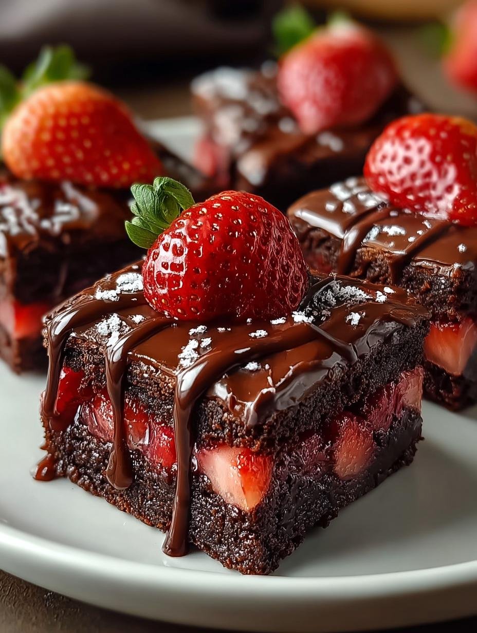 Chocolate Covered Strawberry Brownies: 12 Irresistible Bites - Chocolate Covered Strawberry Brownies - additional detail