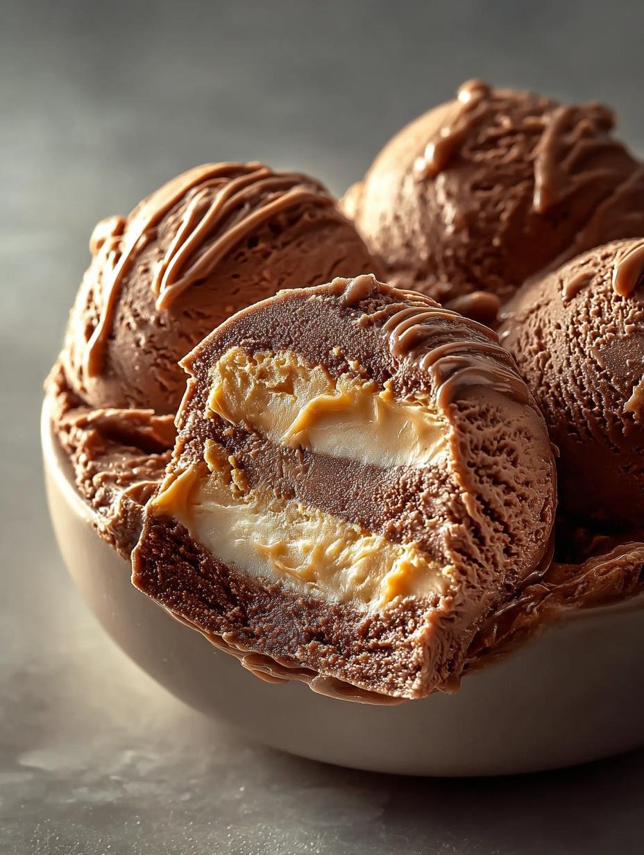 Delicious Chocolate Peanut Butter Ice topped with peanuts and chocolate shavings