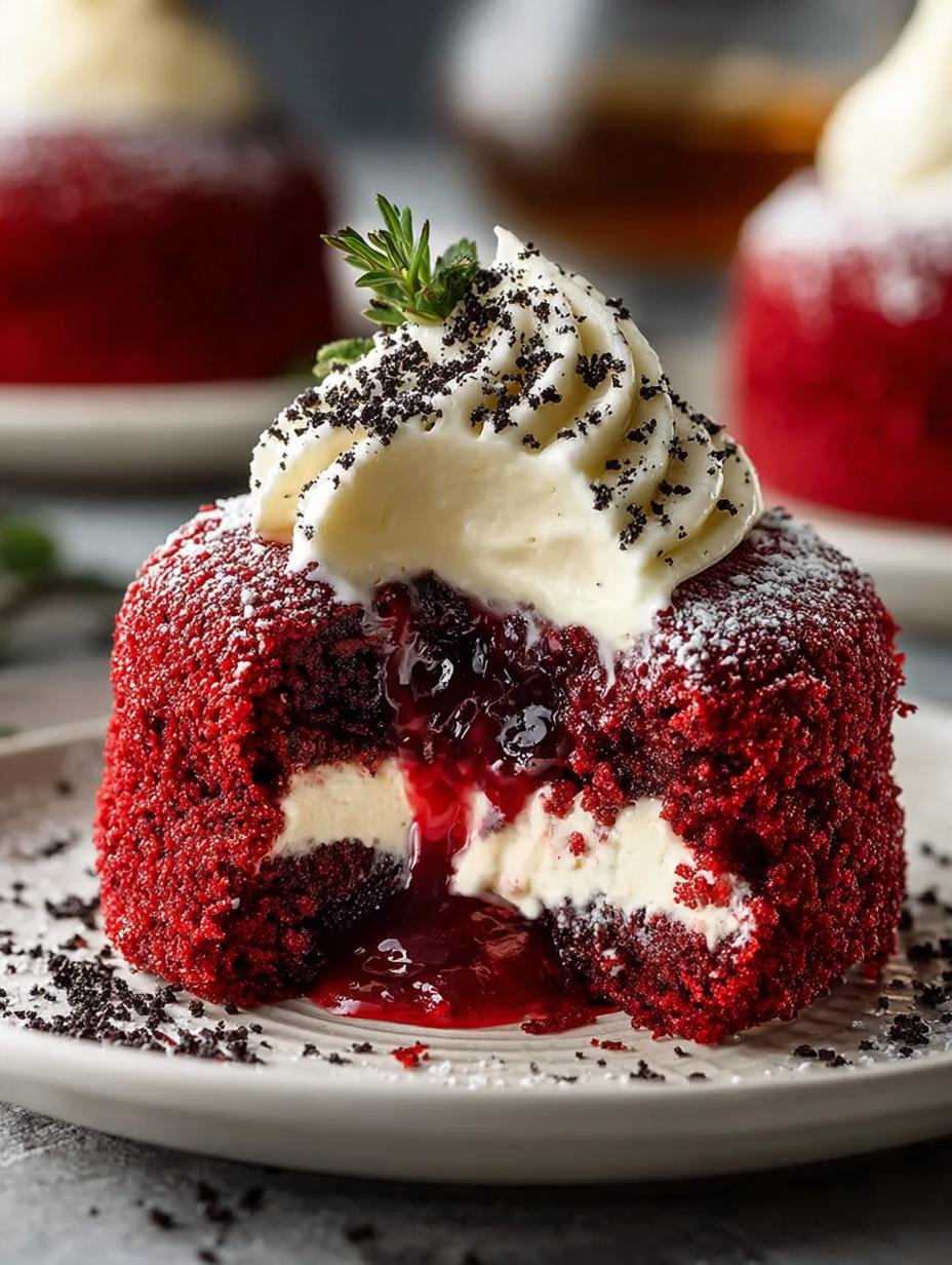 Irresistible Cookies Cream Red Velvet Molten Lava Cakes - Cookies Cream Red Velvet - additional detail