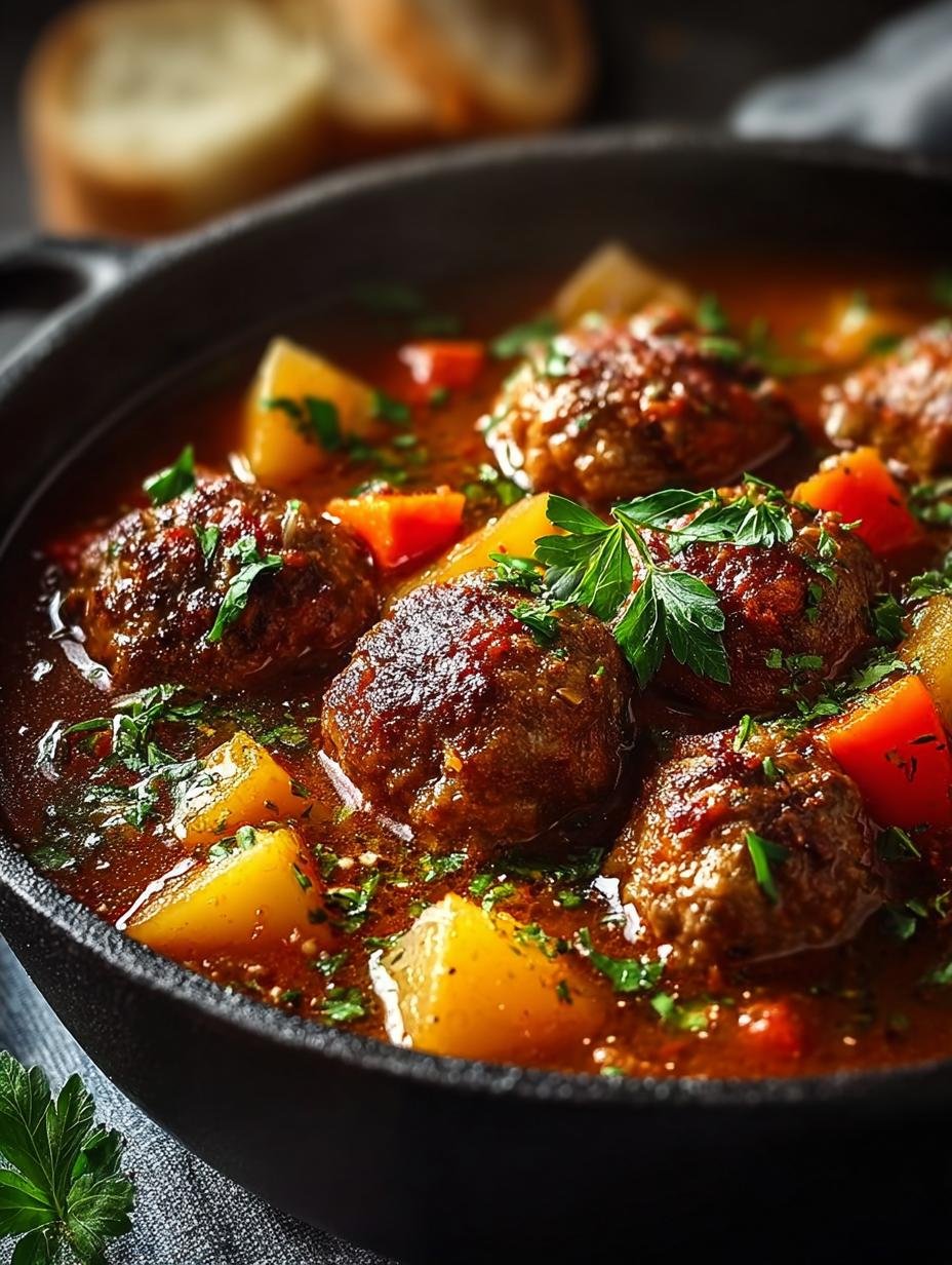 Delicious Cozy Meatball Stew for Cold Nights
