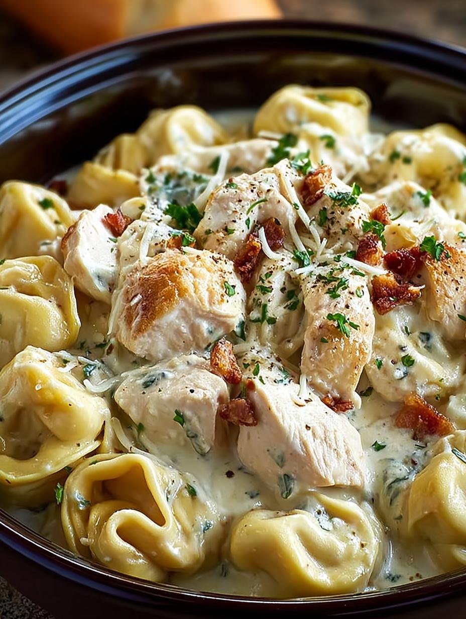Crockpot Chicken Alfredo Tortellini: 7 Simple Steps - Crockpot Chicken Alfredo Tortellini - main visual representation