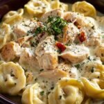 Crockpot Chicken Alfredo Tortellini