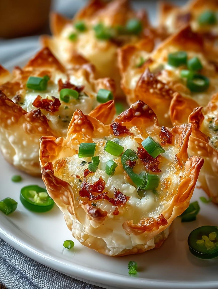 Jalapeno Popper Wonton Cups: 20 Irresistible Bites - Jalapeno Popper Wonton Cups - main visual representation