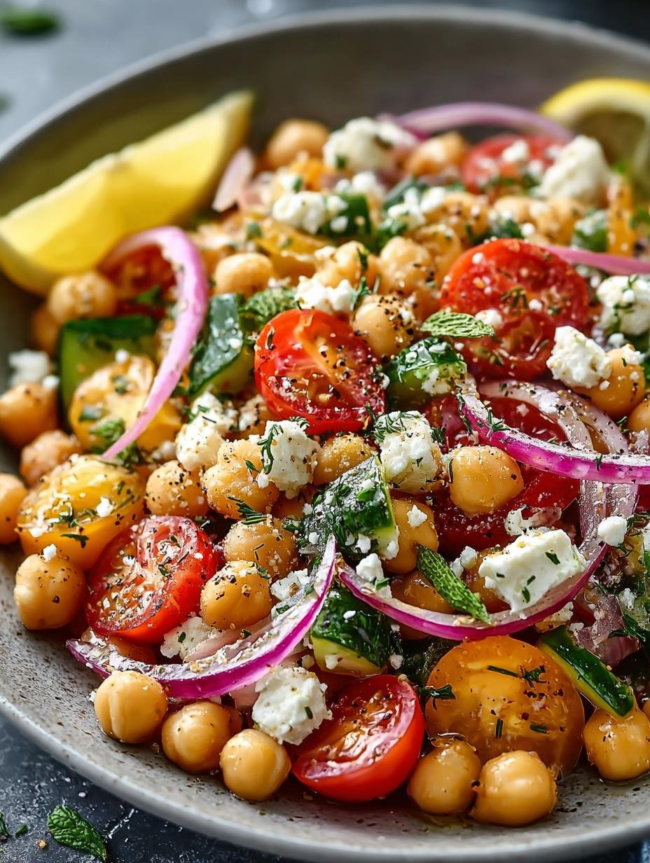 Lemony Chickpea Feta Salad That Brightens Your Day - Lemony Chickpea Feta Salad - main visual representation