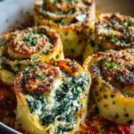 Spinach Cheese Lasagna Pinwheels